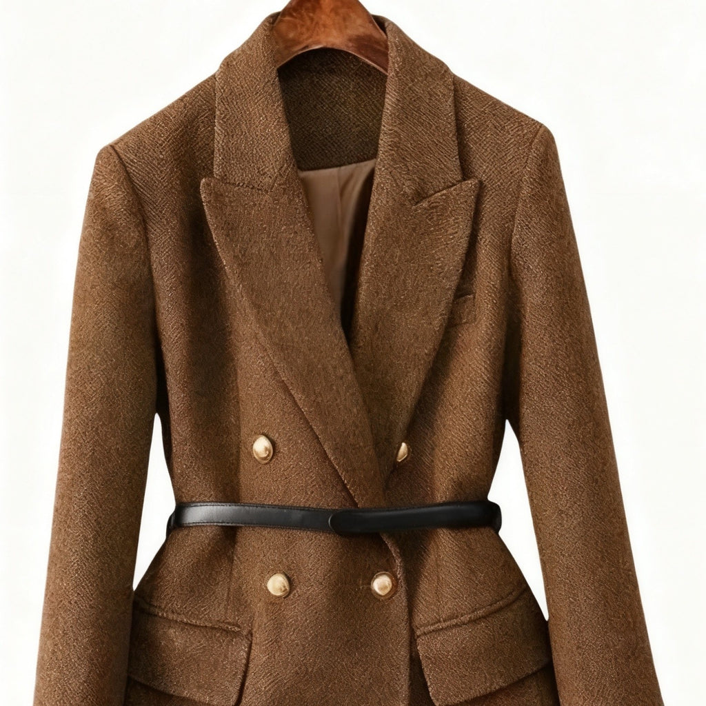 سترة بدلة مبطنة متطورة من قماش الصوف