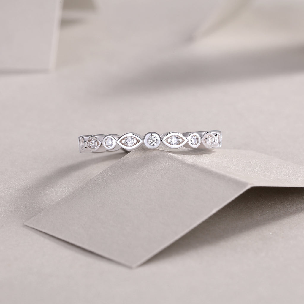 Starry Sky - A Wedding Ring Set With Top-quality Moissanite S925 Silver And Platinum-plated Diamond. The Ring Can Be Inspected With A Diamond Pen