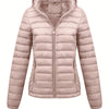 Women's Lightweight Hooded Winter Jacket Nylon Material