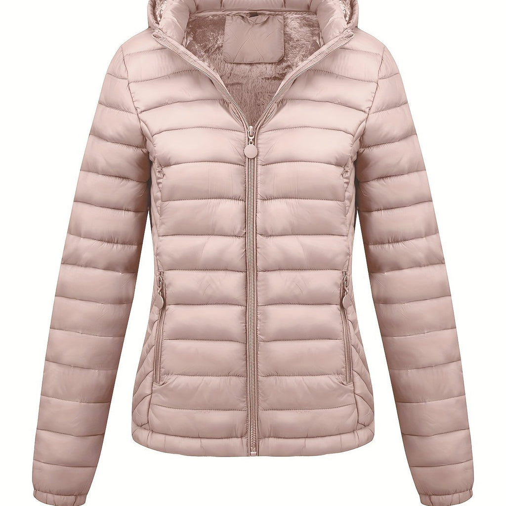 Women's Lightweight Hooded Winter Jacket Nylon Material