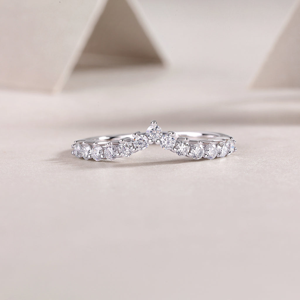 Embrace Yourself - A Wedding Ring Set With Top-quality Moissanite S925 Silver And Platinum-plated Diamond Can Be Tested With A Diamond Pen