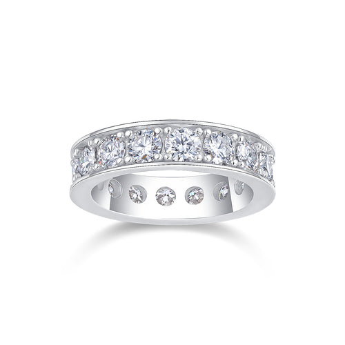Flowing Cloud Passion - A Wedding Ring Set With 0.3-carat Top-quality Moissanite S925 Silver And Platinum-plated Diamond. The Ring Can Be Inspected With A Diamond Pen