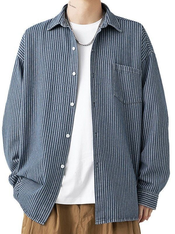 Denim Shirt Men's Shirt Early Outdoor Casual Blue Overalls