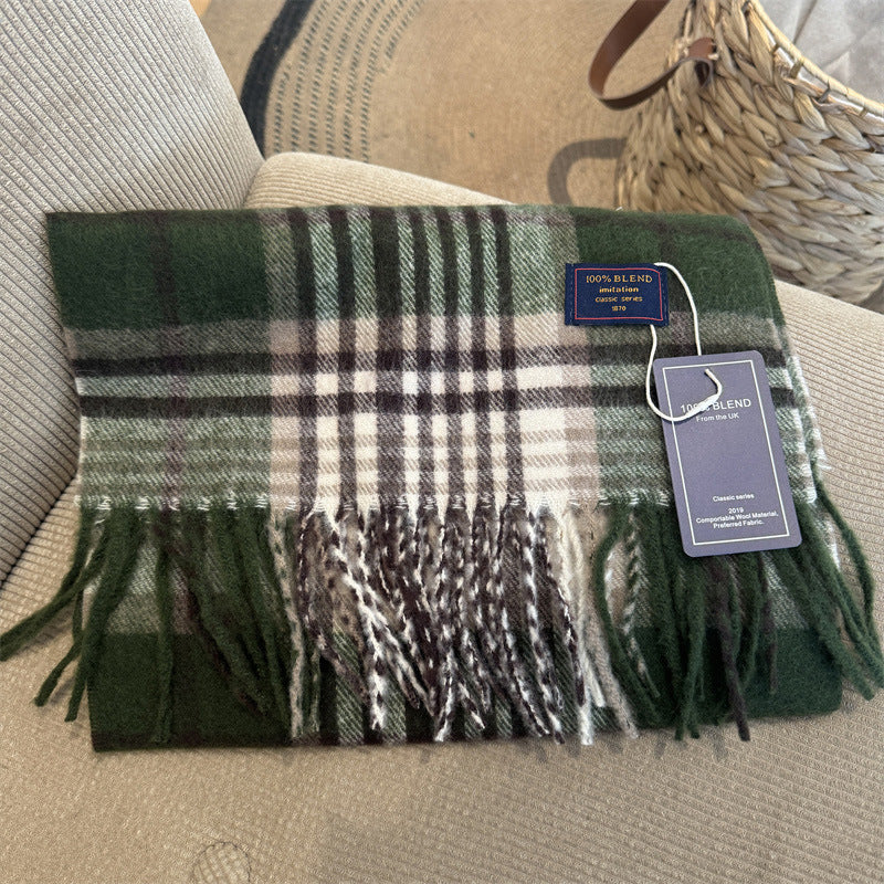 Unisex Cashmere-like Plaid Light Luxury Scarf
