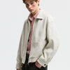 Retro Deconstructed Wool Jacket Men's Lapel Loose Zip-up Coat