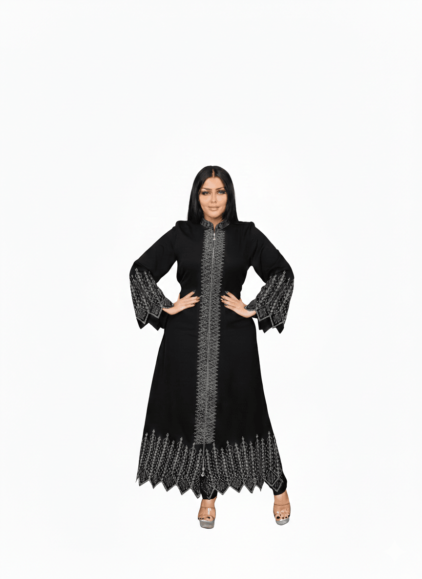 عباية انيقة من الحرير المطرز بقَصّة عالية الفخامة - Eshtree