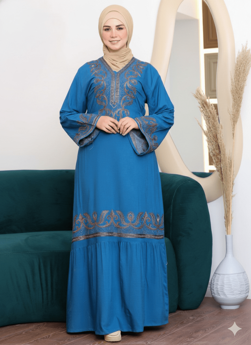 عباية استقبال بطباعة أنيقة وقصّة واسعة مريحة - Eshtree