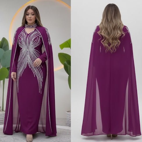 عباية استقبال بتطريزات فضية فاخرة للمناسبات - Eshtree