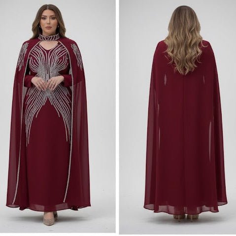 عباية استقبال بتطريزات فضية فاخرة للمناسبات - Eshtree