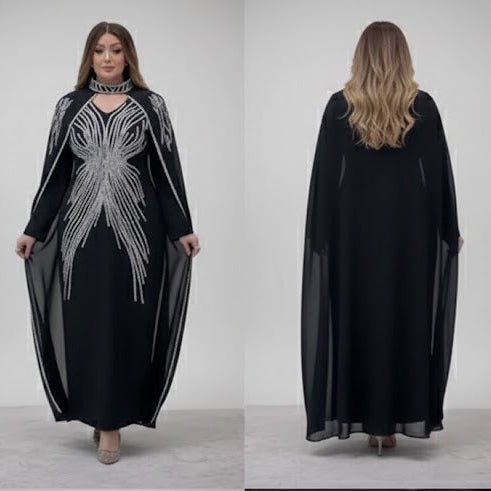 عباية استقبال بتطريزات فضية فاخرة للمناسبات - Eshtree