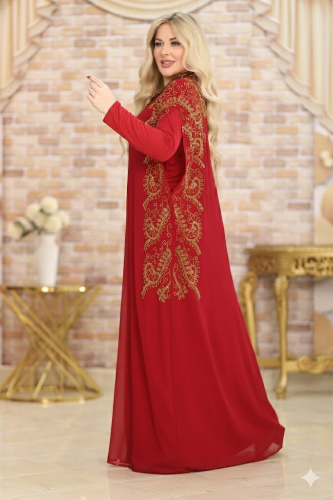 عباية فاخرة بتصميم ملكي وتفاصيل تطريز راقية - Eshtree