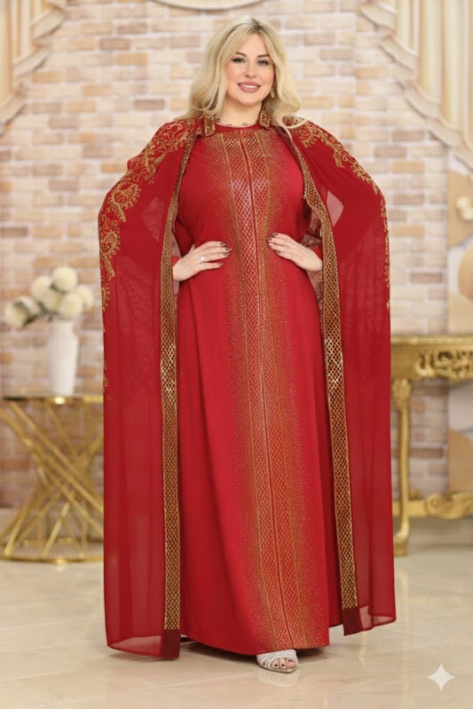 عباية فاخرة بتصميم ملكي وتفاصيل تطريز راقية - Eshtree