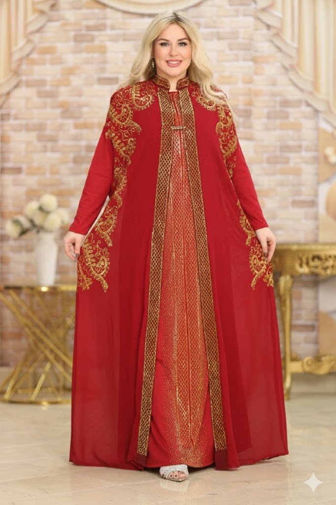 عباية فاخرة بتصميم ملكي وتفاصيل تطريز راقية - Eshtree