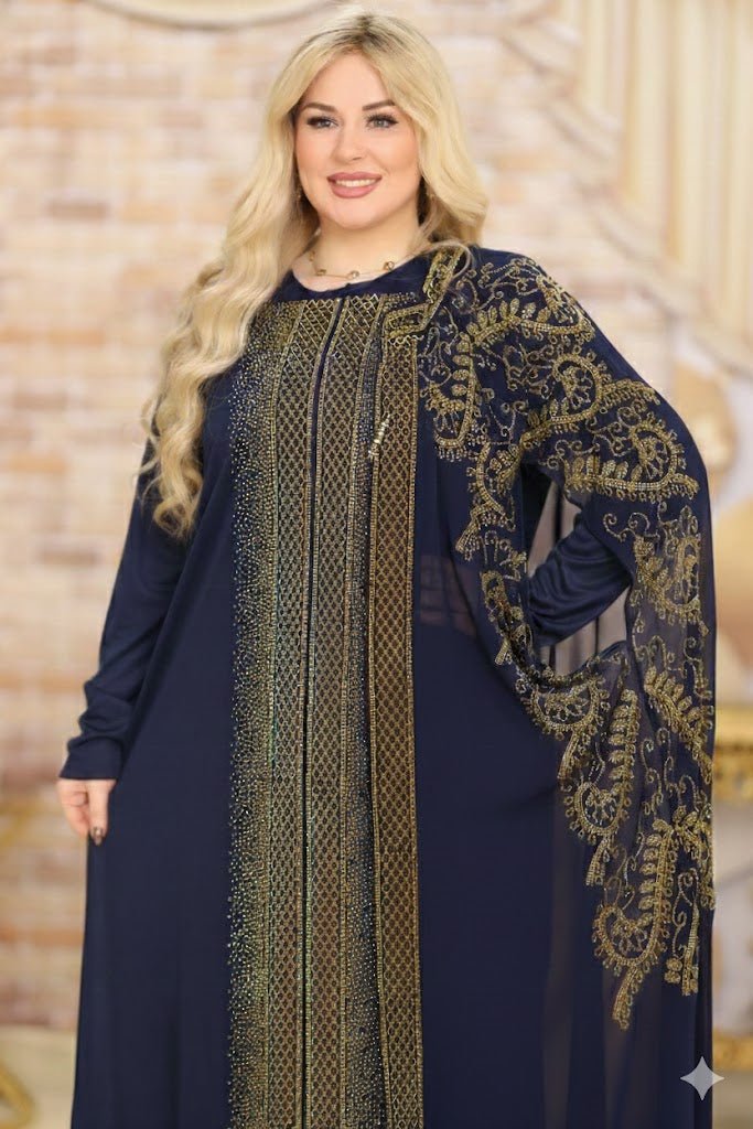 عباية فاخرة بتصميم ملكي وتفاصيل تطريز راقية - Eshtree