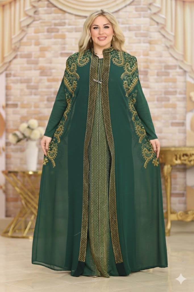 عباية فاخرة بتصميم ملكي وتفاصيل تطريز راقية - Eshtree