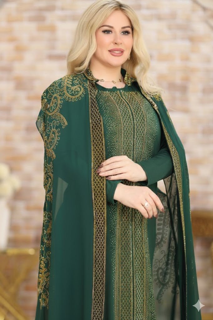 عباية فاخرة بتصميم ملكي وتفاصيل تطريز راقية - Eshtree