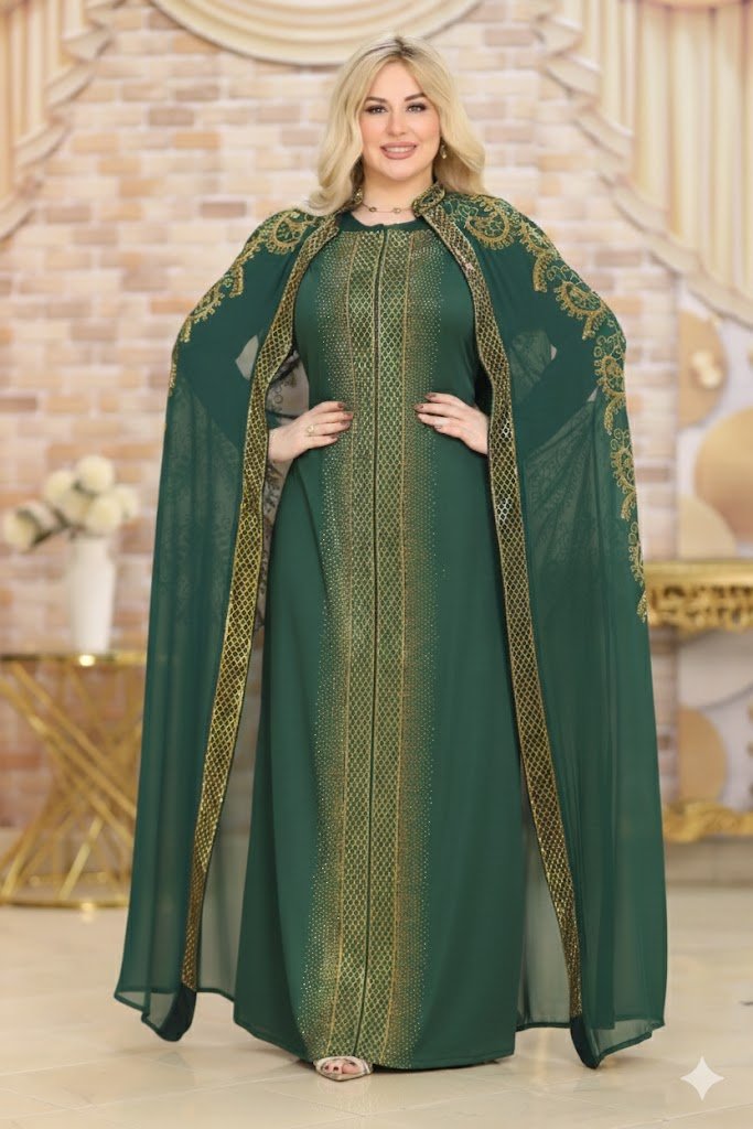 عباية فاخرة بتصميم ملكي وتفاصيل تطريز راقية - Eshtree