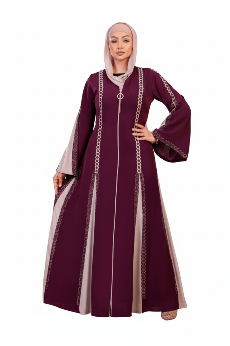 عباية حرير بتفاصيل ناعمة للمناسبات - Eshtree