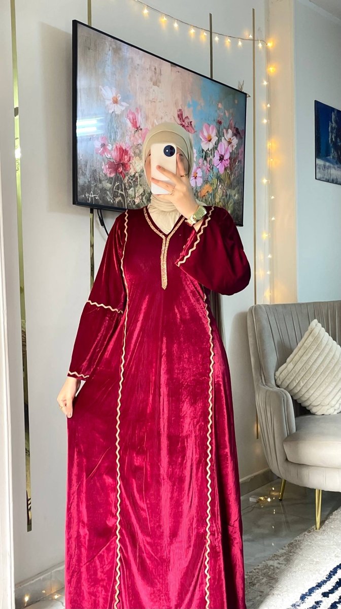 عباية قطيفة فرنساوي مضلع ناعمة وراقية - Eshtree