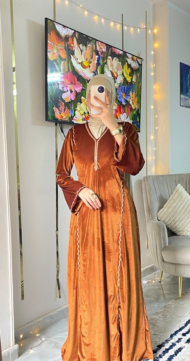 عباية قطيفة فرنساوي مضلع ناعمة وراقية - Eshtree