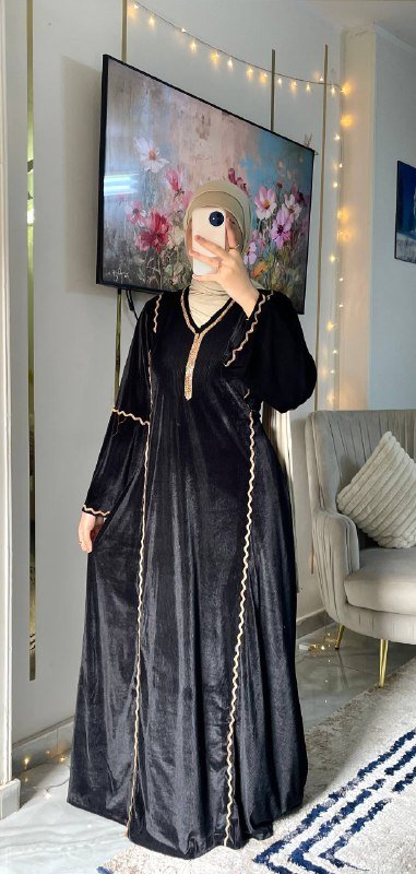 عباية قطيفة فرنساوي مضلع ناعمة وراقية - Eshtree