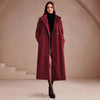 Women's Double-breasted Long Wool Coat With Suit Collar