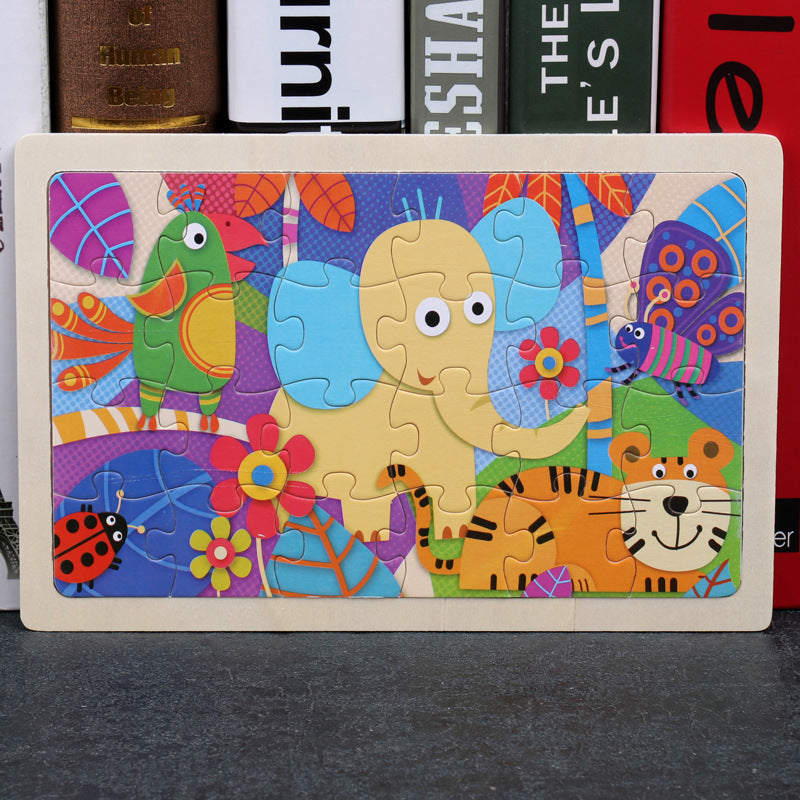 80 قطعة من الألعاب التعليمية الخشبية، ألعاب تنمية مهارات الأطفال، ألعاب تدريب الأطفال، أحجية حيوانات للأطفال