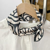 Twill Silk Scarf Medium Kerchief All-matching