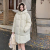 Cotton-padded Mid-length Thickened Down Cotton Jacket Loose Hooded Super Fashion