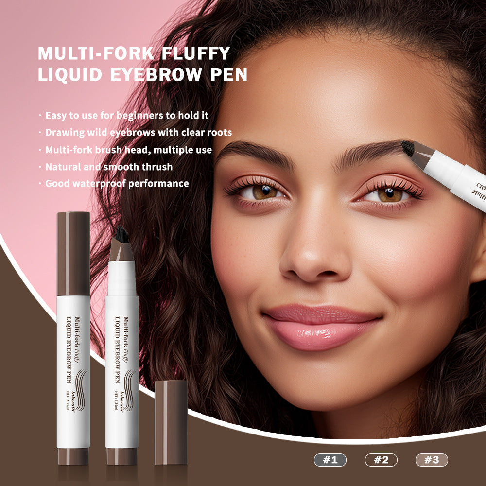 Multi-fork Plush Water Eyebrow Pencil Waterproof And Durable