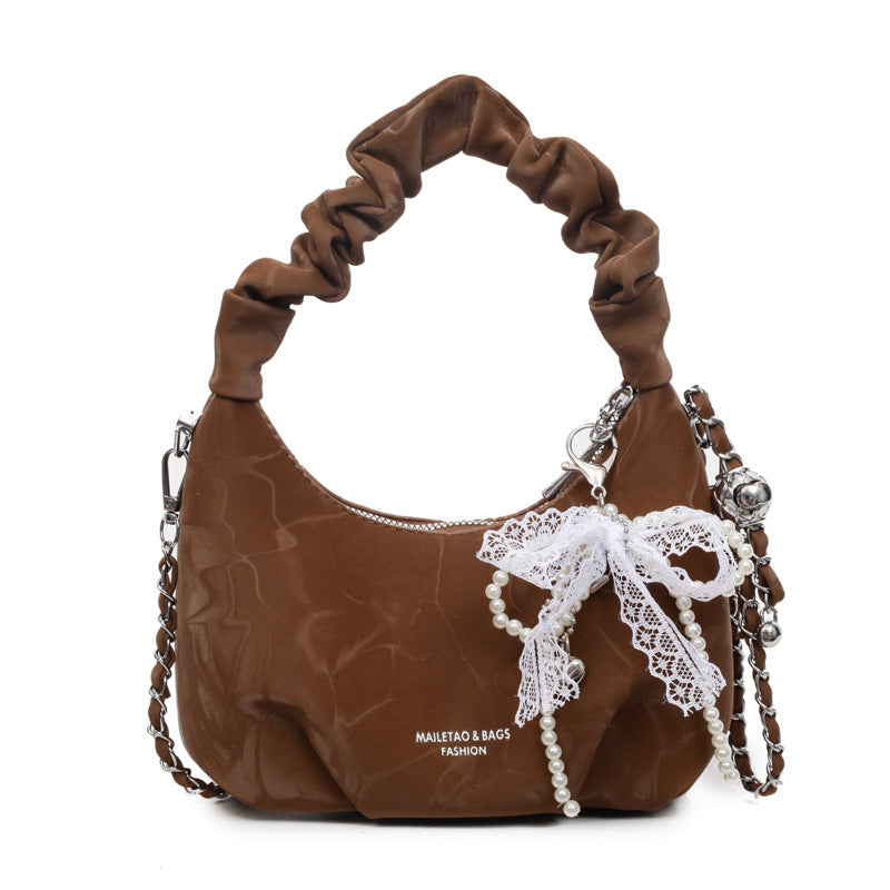 Wild Chain Crossbody Bag Exquisite Pleated