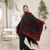 Fashionable With Side-slit Shawl Cape Herringbone Wave Scarf Shawl Suitable For Chinese