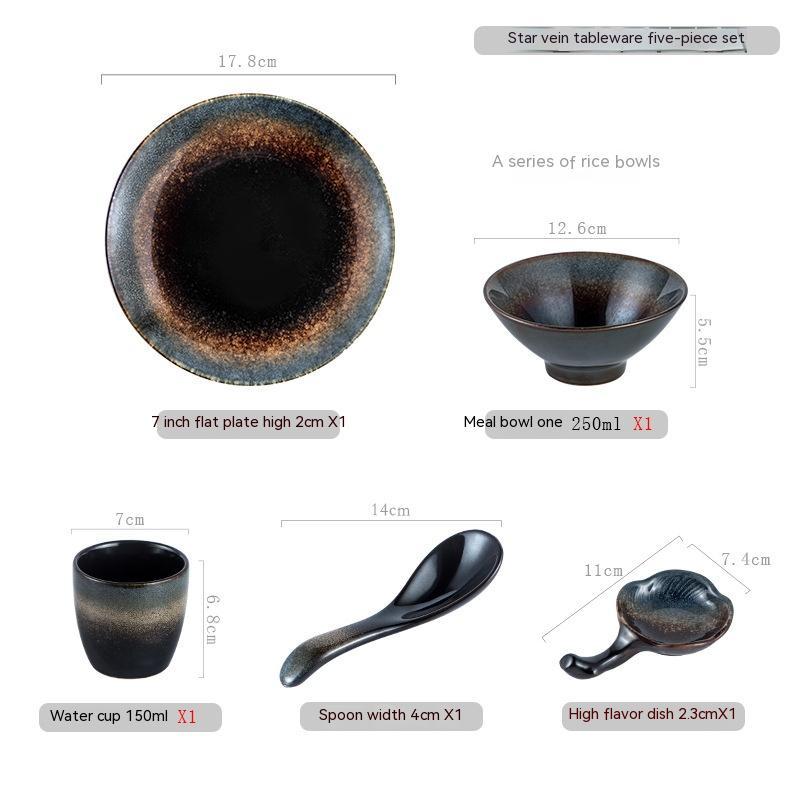 Japanese-style Hotel Table Display Tableware Four-piece Bowl And Dish Set Single Restaurant Restaurant Hot Pot Restaurant Commercial Logo