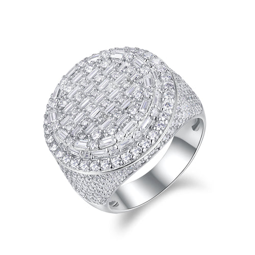 Unrivaled In The World - Men's Ring, Diamond Ring And Wedding Ring Set With Top-quality Moissanite S925 Silver And Platinum-plated. The Ring Can Be Inspected With A Diamond Pen