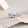 Dreamy - Set With 2-carat Top-quality Moissanite S925 Silver And Platinum-plated Diamond Wedding Ring. The Ring Can Be Inspected With A Diamond Pen
