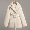 New Thickened Slimming Cinched Cotton-padded Coat Solid Color Belt Cotton Coat Jacket