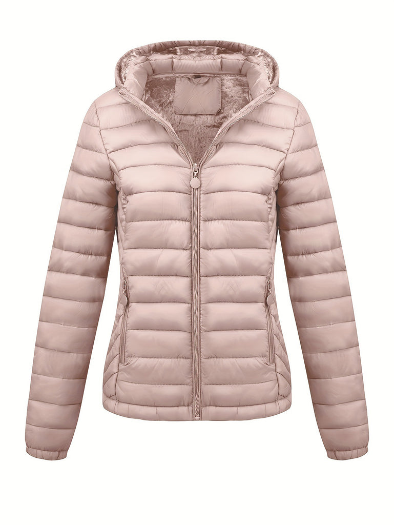 Women's Lightweight Hooded Winter Jacket Nylon Material