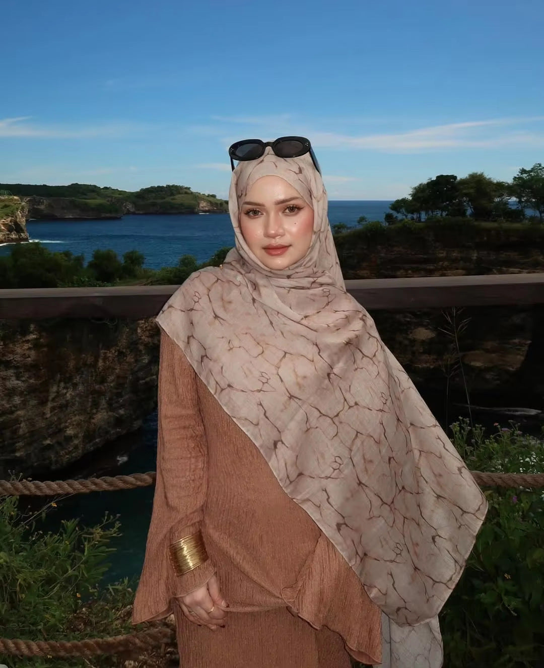 Watercolor Series Satin Polyester Ethnic Shawl