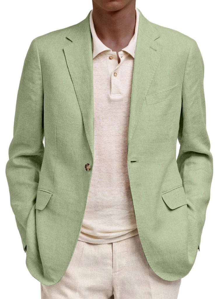 Men's Long-Sleeve Business-Casual Suit With Lapel And Mock Pockets