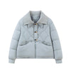 Puff Loose Casual Rhombus Coat Elegant Cotton-padded Jacket
