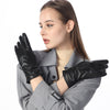 Women's Winter Riding Motorcycle Finger Thickened Warm Leather Gloves