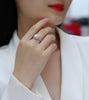 French Holiday - A Wedding Ring Set With 1-carat Top-quality Moissan S925 Silver And Platinum-plated Diamond. The Ring Can Be Inspected With A Diamond Pen