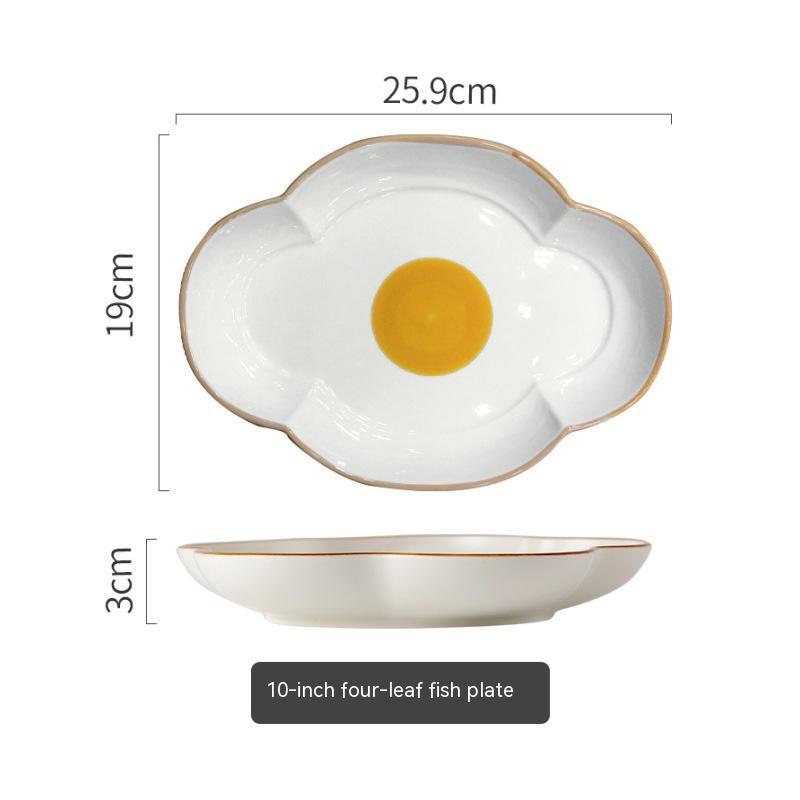 Simple SUNFLOWER Ceramic Poached Egg Household Creative Tableware