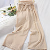 Fashion Banding Bud Elastic Waist Solid Color Casual Pants