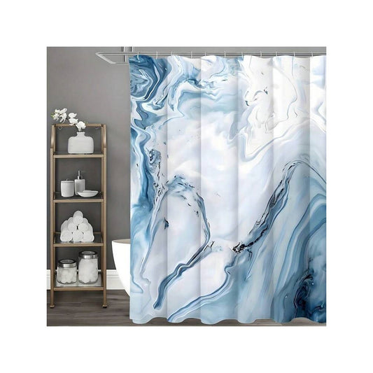 Blue Marble Ornament Style Shower Curtain