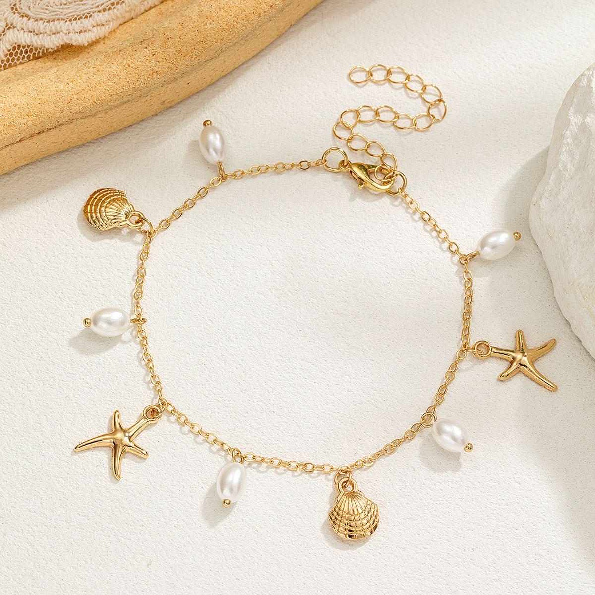 Adjustable Alloy Starfish Pendant Anklet For Women - Eshtree