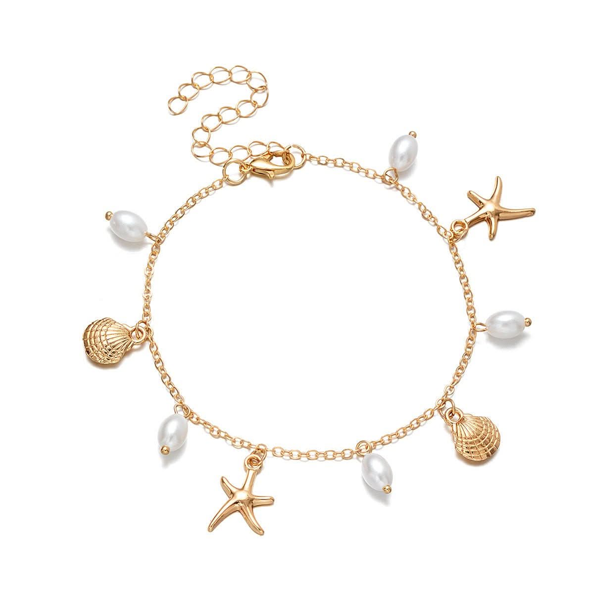 Adjustable Alloy Starfish Pendant Anklet For Women - Eshtree