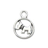 1 Antique Silver Alloy Animal Dog Series Pendant