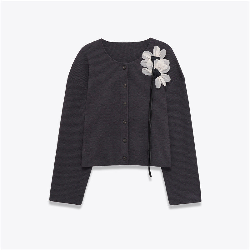 Women's Round Neck Knitted Jacket
