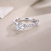 Surrounded By Stars - A Wedding Ring Set With 1-carat Top-quality Moissanite S925 Silver And Platinum-plated Diamond. The Ring Can Be Inspected With A Diamond Pen